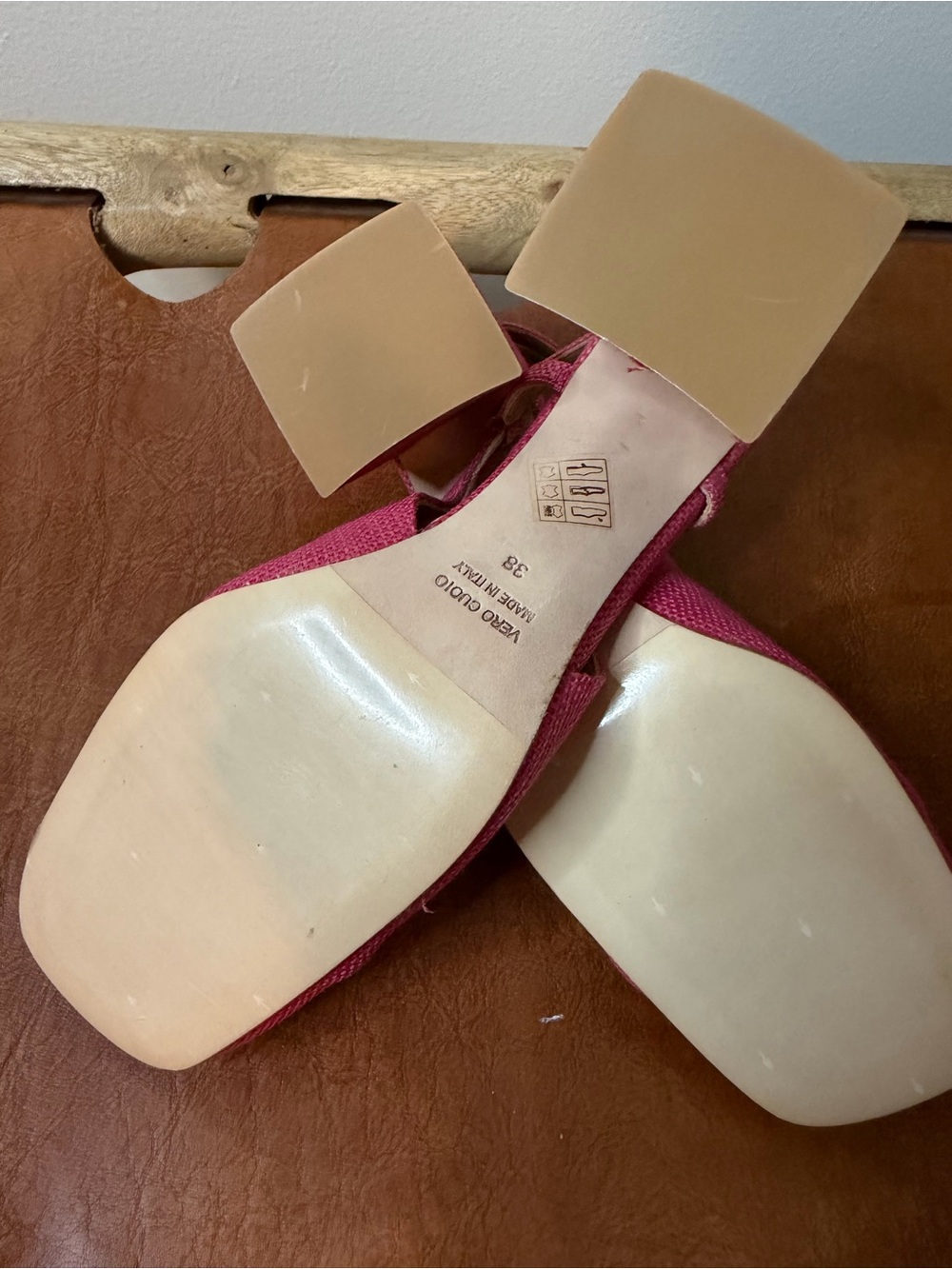 Sesto Meucci Hot Pink Woven Slingback Flats with Horsebit - Picture 6 of 6